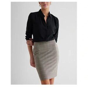 Express Editor Plaid High Waisted Pencil Skirt Size 6